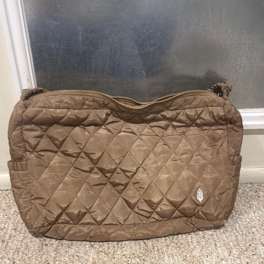 Free People Tan Quilted Shoulder Strap